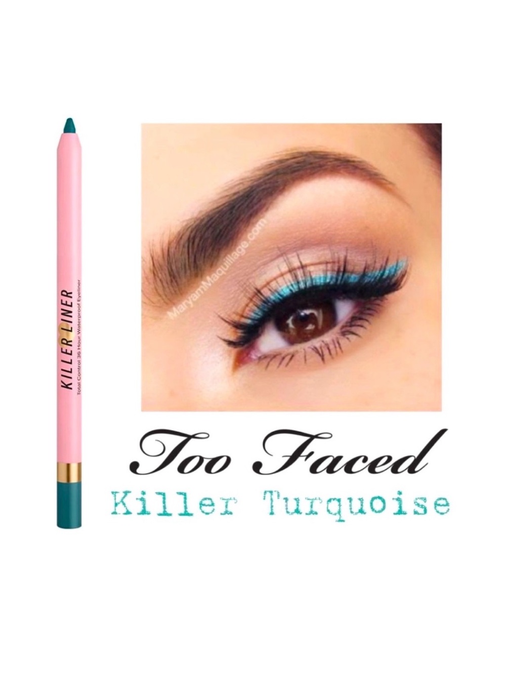 Too Faced Killer Liner 36-Hour Waterproof Gel Eyeliner in Killer Turquoise